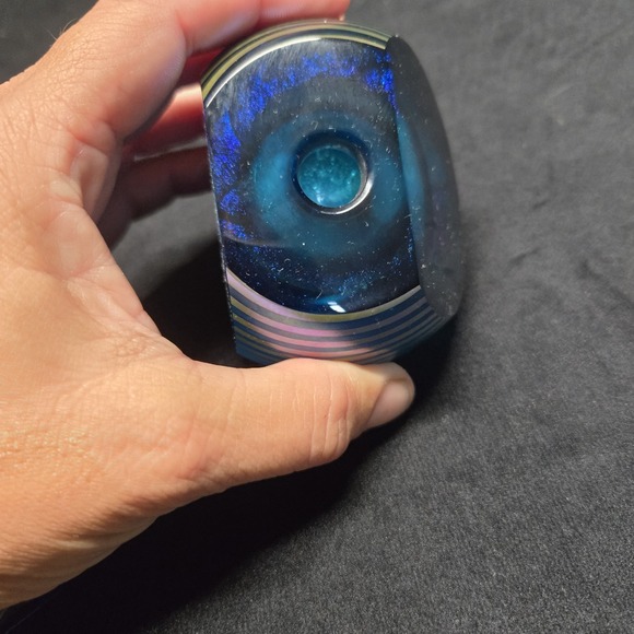 Correia Art Glass Perfume Bottle 1985 Signed LE 78/200 Cobalt Dichroic VTG - Picture 11 of 16